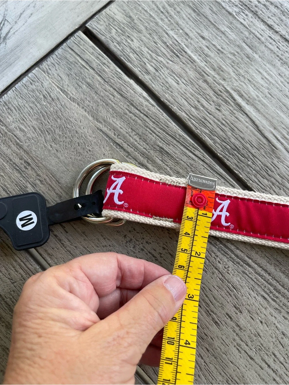 University of Alabama Crimson 'A' Logo Ribbon Canvas Belt Size Adult Medium